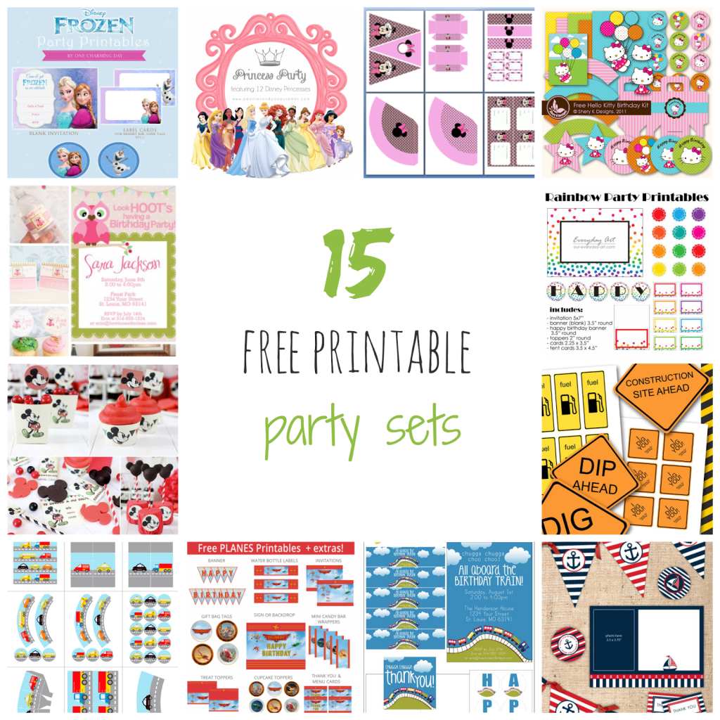 Ioanna's Notebook - 15 free printable party sets