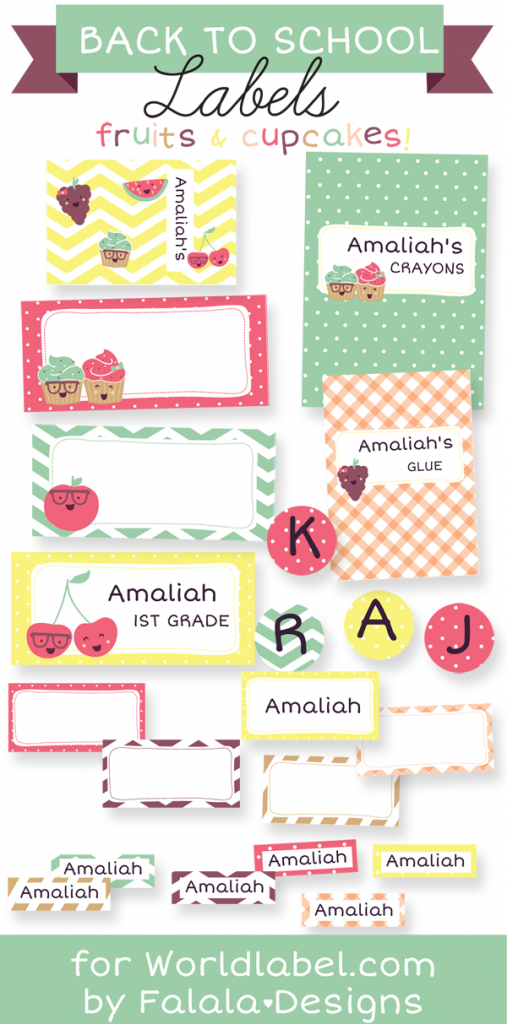 Ioanna's Notebook - 6 free printable school label sets