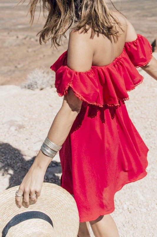 Red Off Shoulder dress