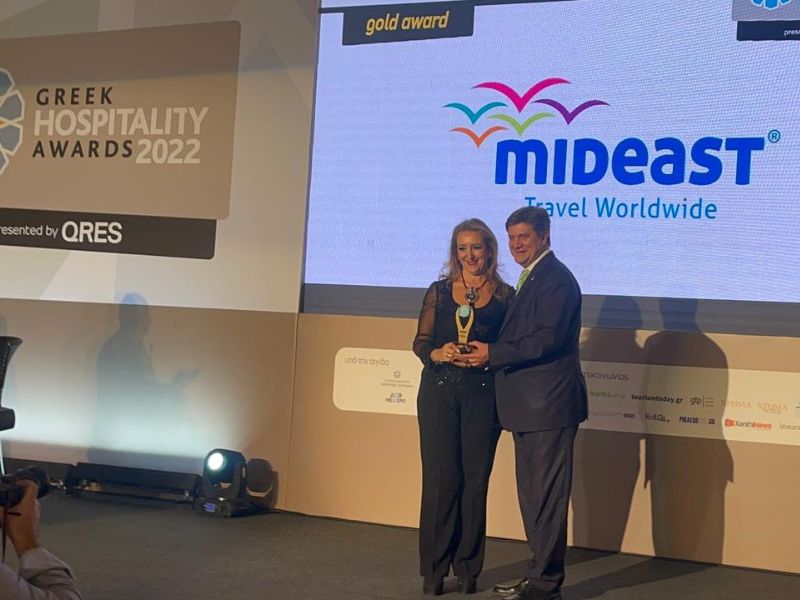 Η Mideast Travel Worldwide βραβεύεται με Gold Award στην κατηγορία Best VIP & Luxury Travel Services στα Greek Hospitality Awards 2022