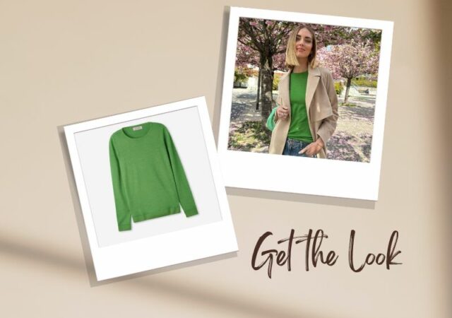 Get the Look | H Chiara Ferragni επέλεξε μπλούζα Ultrafine Cashmere της Falconeri, σε πράσινο.